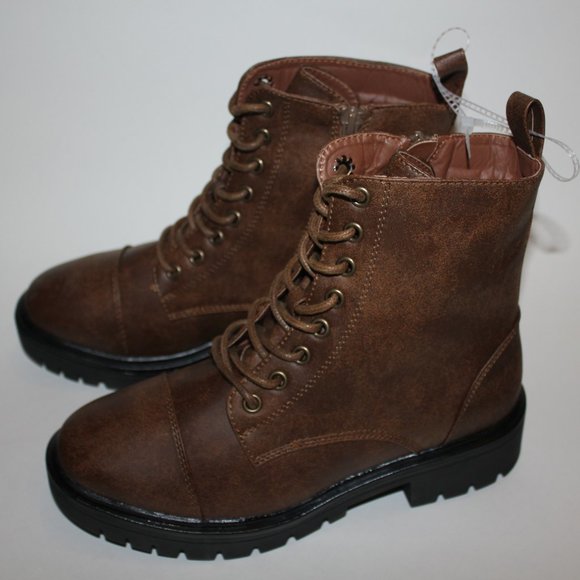 Forever Tan Brown Notice-09 Lace-Up Boots Womens 8 - Picture 3 of 5